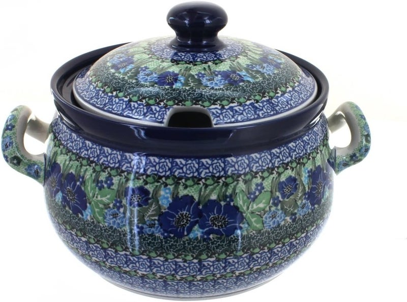 Blue Rose Pottery Blue Rose Polish Pottery Sapphire Fields Soup Tureen - Image 1
