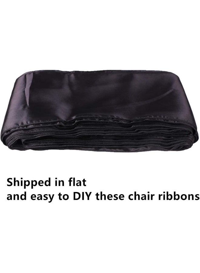 Fvstar 25pcs Decorative Wedding Chair Sashes Bows Satin Chair Ribbons Ties for Trade Shows Christmas Events Baby Shower Birthday Party Lavender - Image 3