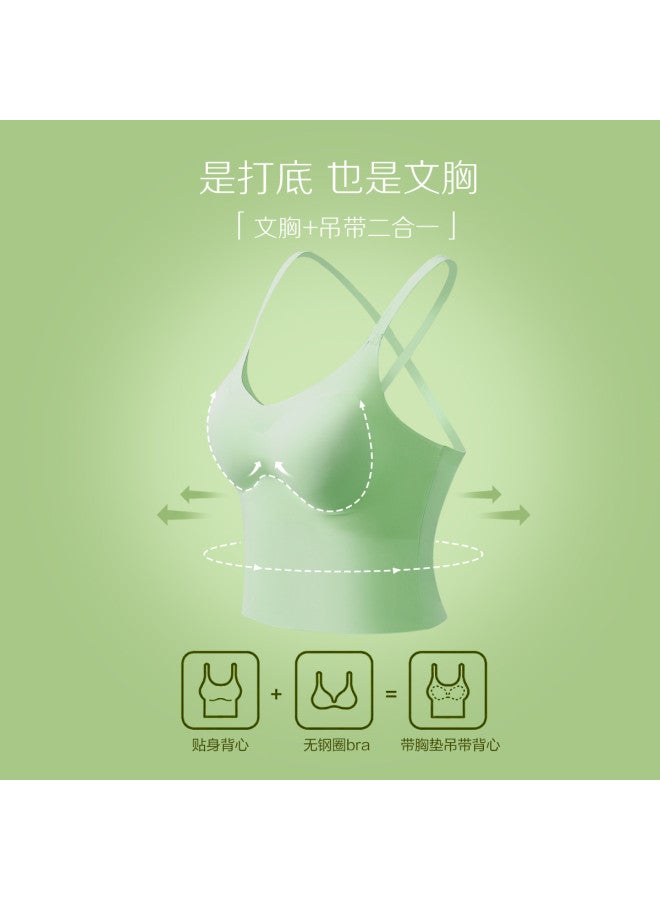 Red Bean Women'S Padded Cami Top Short Cross Back Vest Lining Sleeveless Shirt Rayon - Image 5