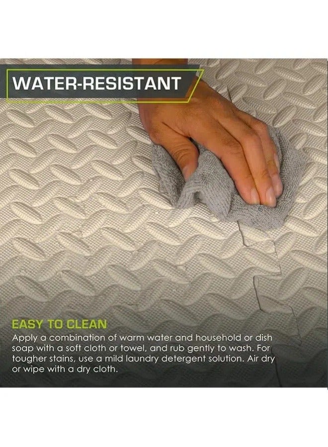 oldlaiben Baby Play Mat, Soft EVA Playmat & Crawling Mats, Interlocking Puzzle Foam Floor Mats, BPA Free, For Infants, Babies,Toddlers, For Kids Room, Home Parlor, Bedroom（Beige） - Image 3