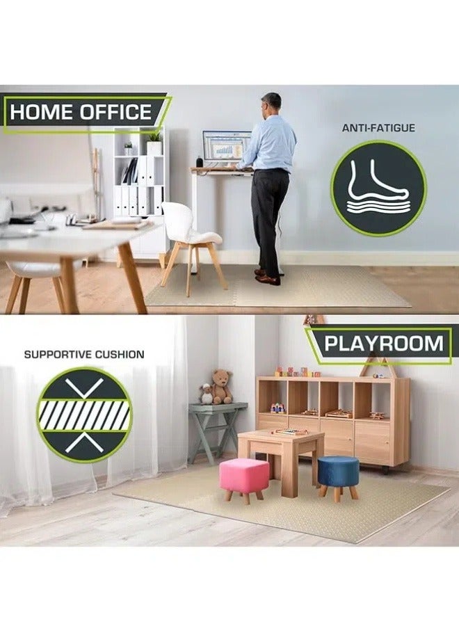 oldlaiben Baby Play Mat, Soft EVA Playmat & Crawling Mats, Interlocking Puzzle Foam Floor Mats, BPA Free, For Infants, Babies,Toddlers, For Kids Room, Home Parlor, Bedroom（Beige） - Image 5