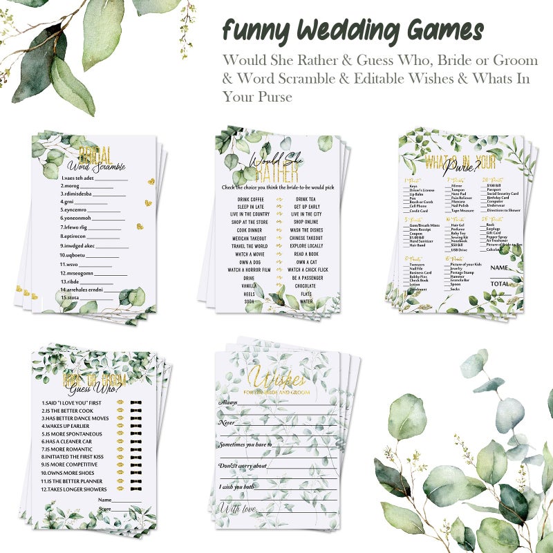 Outus 220 Pieces Bridal Shower Game Set - Fun Wedding Games Cards Supplies and Pencils Activity Accessories for Bride Groom Bachelorette Party Wedding Favors - Image 3