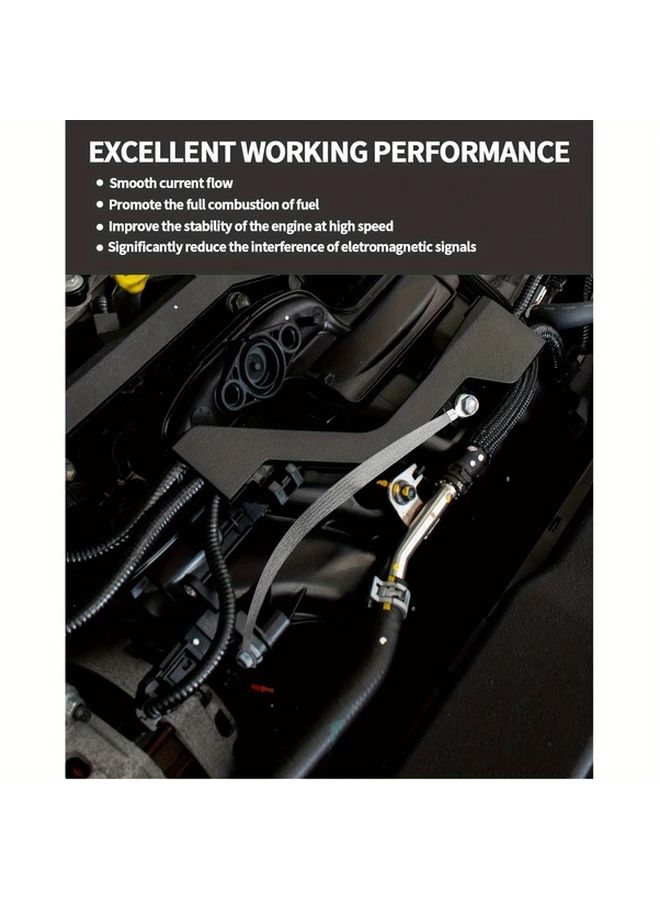 Golden Universal Car Braided Copper Ground Wire Kit 6pcs 12 Inch Engine Connection - Image 4