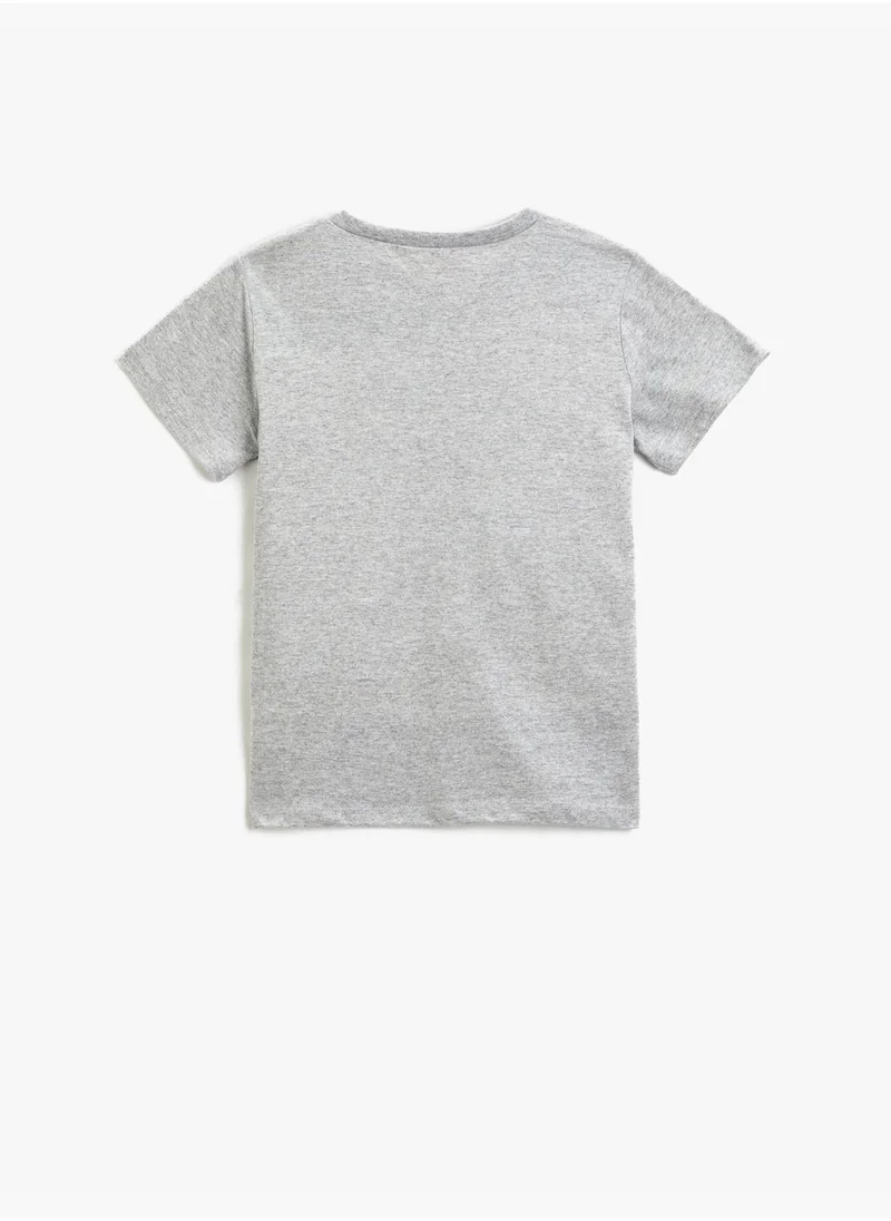 كوتون Short Sleeve Printed T-Shirt Crew Neck