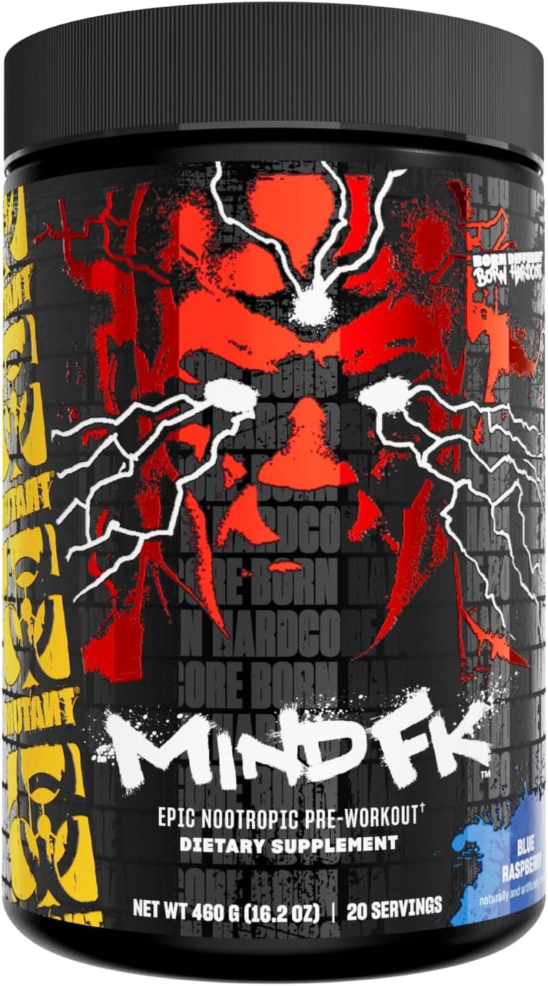 Mutant Mind FK  Epic Nootropic PreWorkout  Brain Supplement for Mental Focus  20 Serve  Blue Raspberry  460g - Image 1