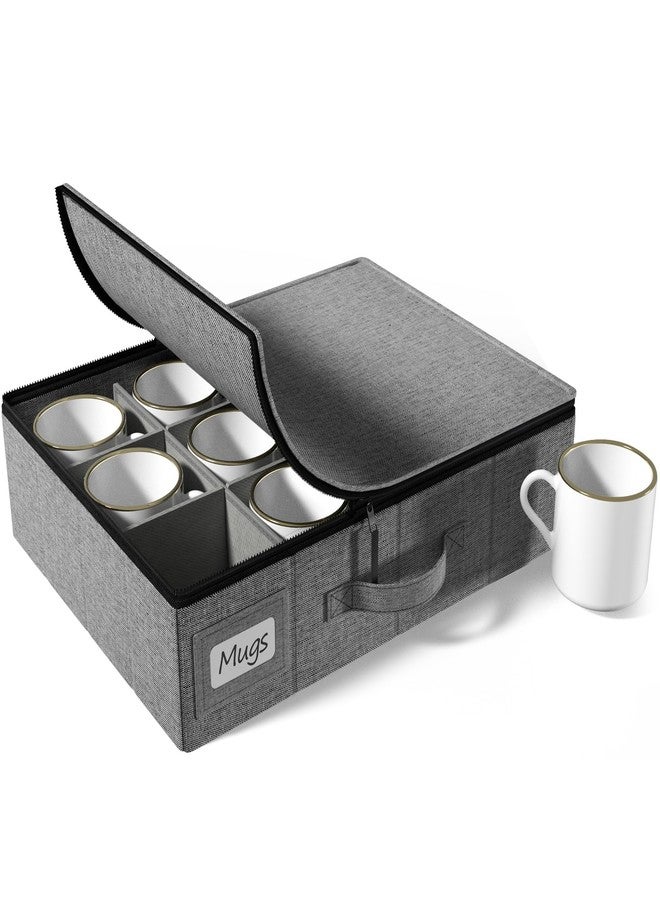 Sorbus Coffee Mug and Glass Organiser - Storage Mug Boxes for Shipping - Coffee Mug Organizer Mug Display Storage Case - Protective Hard Shell with Label Windows, Handles, & Dividers (Fits 12 Mugs) - Image 1