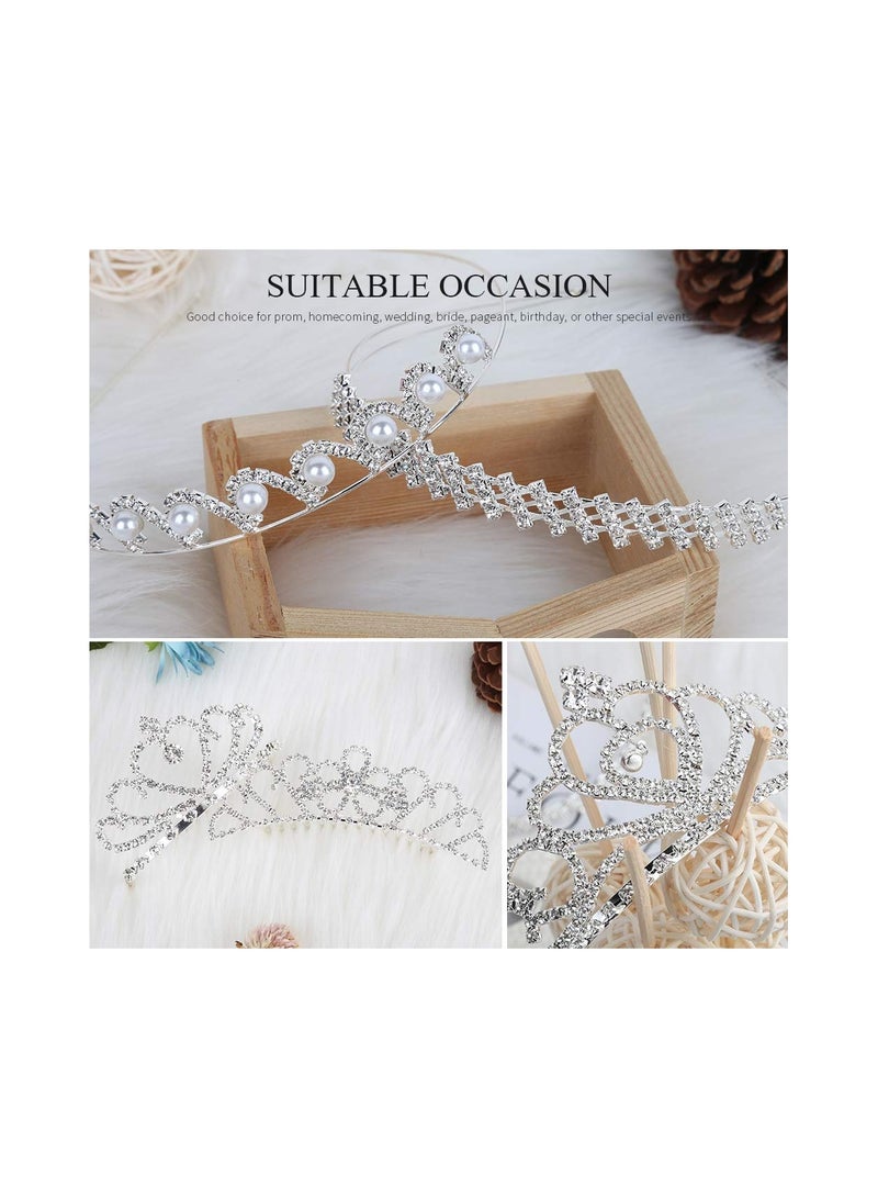 SOLARAE Crystal Headband, Rhinestone Headbands for Women Hair Jewelry Wedding Headband Crown Party Tiaras, Tiara Crown Princess  for Wedding Prom Bridal Party Halloween Costume Gift(5 Packs)(Silver) - Image 5