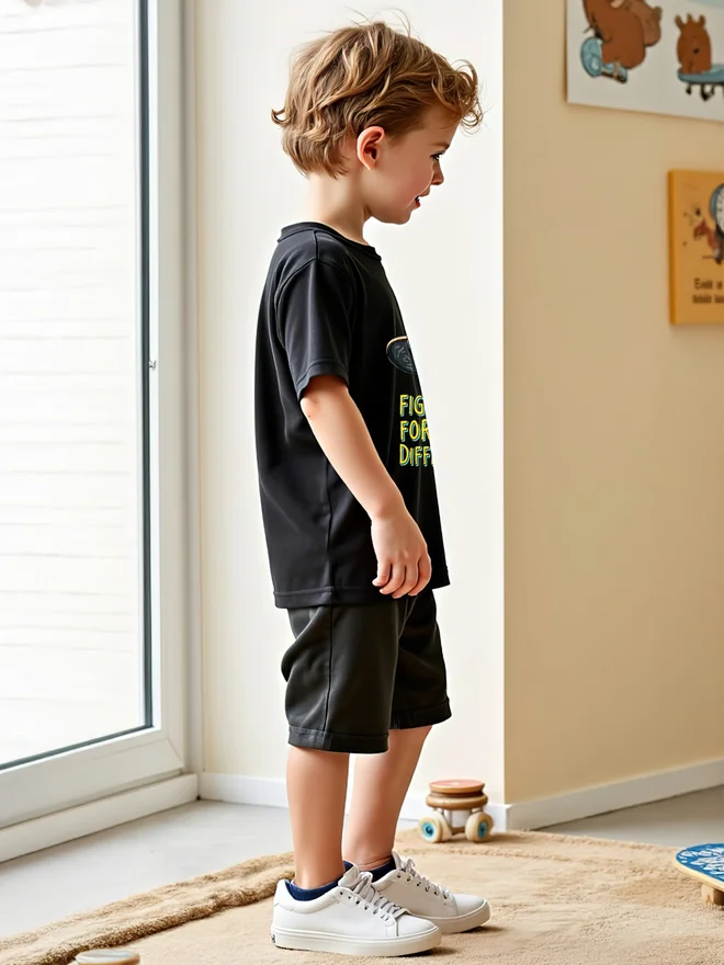 Take Two Take Two Kids 2pcs Black Printed T-Shirt and Shorts Sets