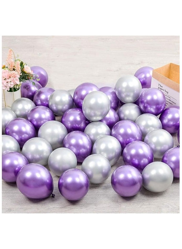 60 PCS Of Chrome Metallic Purple And Silver Helium Quality Balloons For Birthday Engagement And Bridal Shower Party Decoration - pzsku/Z37D4844EA1C5604229D7Z/45/_/1694804319/003dd52e-0e3d-4e8b-8f4c-fccc50e1b17e