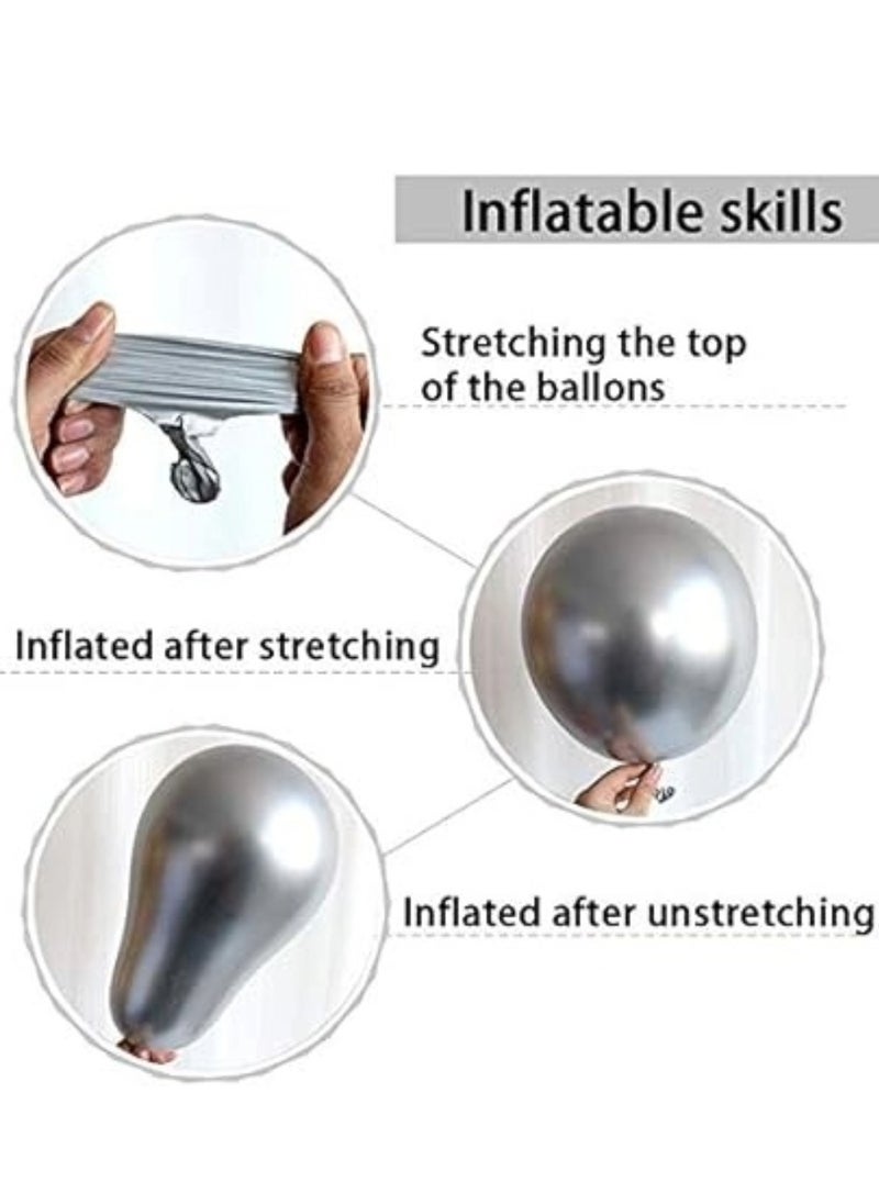 Boxwoods - 60 PCS Of Chrome Metallic Purple And Silver Helium Quality Balloons For Birthday Engagement And Bridal Shower Party Decoration - Image 1