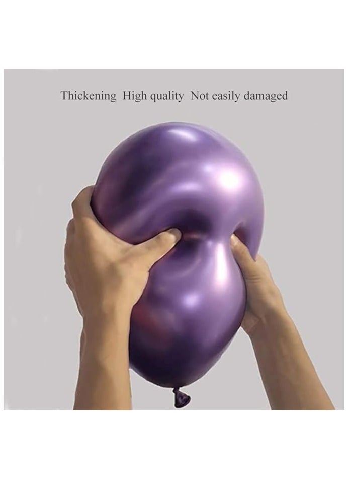 Boxwoods - 60 PCS Of Chrome Metallic Purple And Silver Helium Quality Balloons For Birthday Engagement And Bridal Shower Party Decoration - Image 1