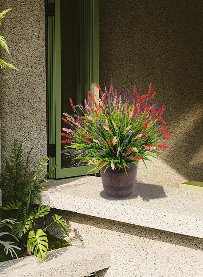 Ammyoo Artificial Faux Plants Flowers for Outdoor Decorations, Fake Monkey Grass for Outside Porch Patio, No Fade Realistic Greenery Plant, UV Resistant Artificial Bush Shrubs for Courtyard Window Garden - Image 4