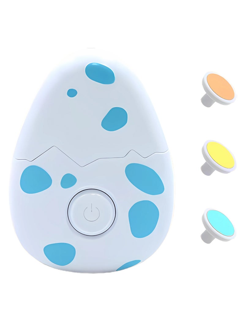 Twisoo Electric Baby Nail File Trimmer Kit – Ergonomic, Quiet Baby Nail File with 3 Safe Grinding Heads, Harmless Design for Infants’ Toenails & Fingernails Dinosaur Egg Shape (White) - Image 1
