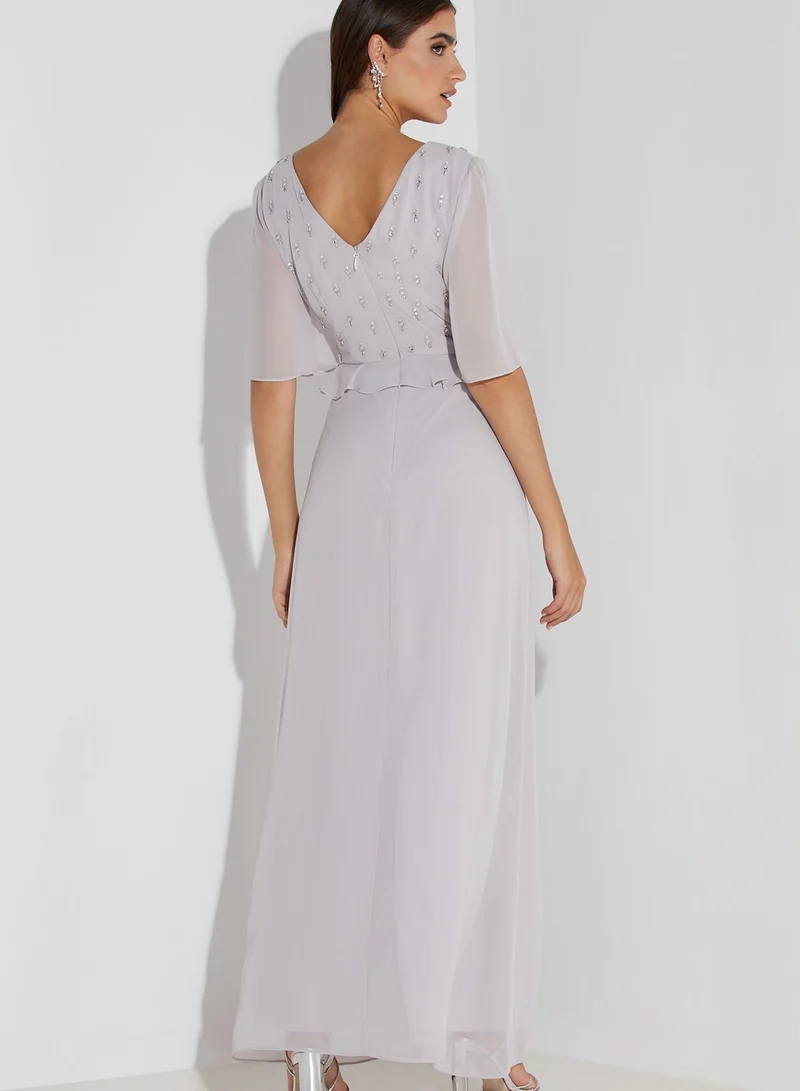 DOROTHY PERKINS Ruffle Trim Angel Sleeve Dress