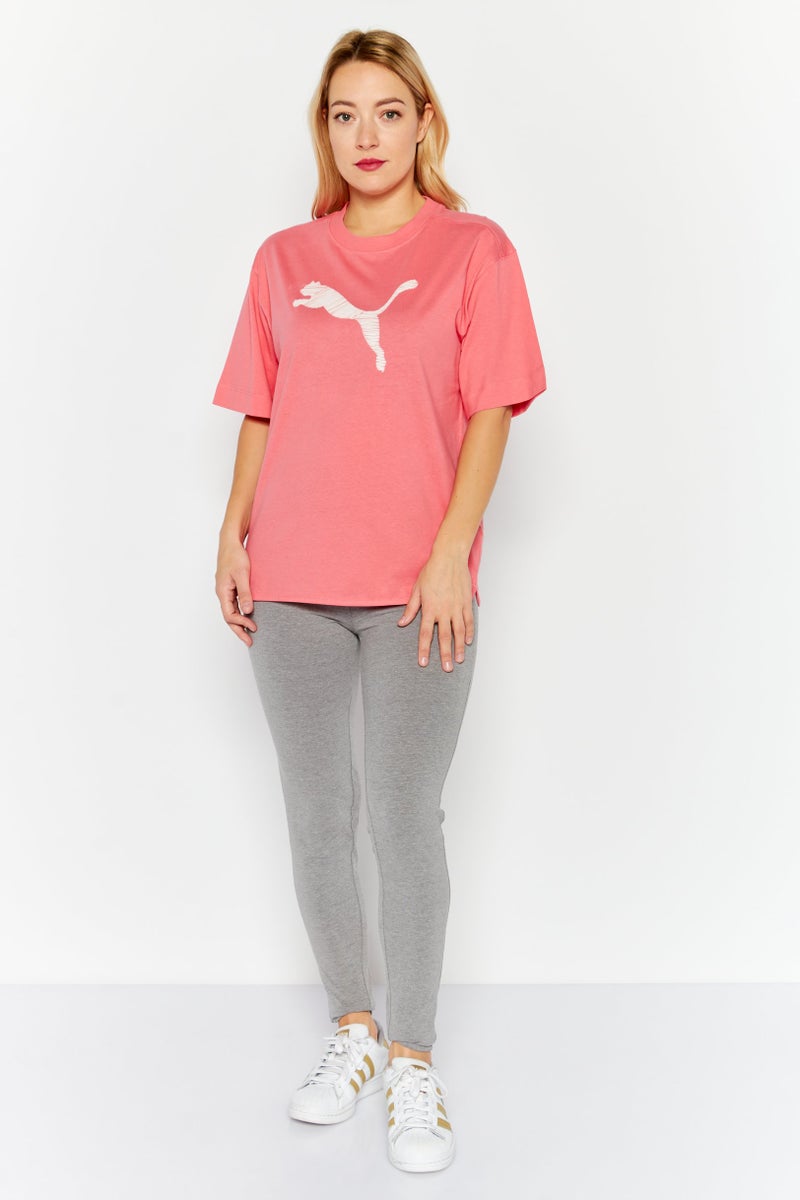 PUMA Women Relaxed Fit Short Sleeve Training Top, Pink  - Image 3