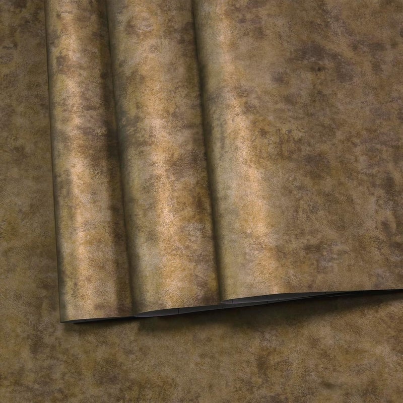 BAYYA Copper Wall Paper Peel and Stick Modern Removable Concrete Wallpaper Gold/Brown/Grey Industrial Wallpaper 16"x118" Rust Vintage Metallic Contact Paper for Bedroom Bathroom Living Room Wall - Image 1