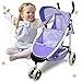 Anivia Doll Stroller Toy Anivia Realistic Twin Dolls Pram Doll Pushchair with Shopping Basket Heart Design Gifts for Toddlers and Girls Foldable Baby Doll Stroller Toy DA310pur - Image 3