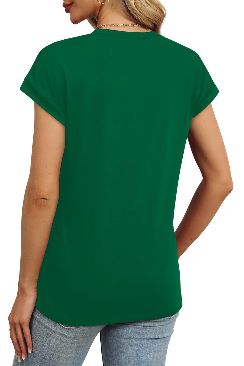Alaroo St Patricks Day Shirt Women Summer Tops Short Sleeve Shirts Spring Clothes Crew Neck Cute Trendy Vacation Outfits Tunic Blouses Green L - Image 5