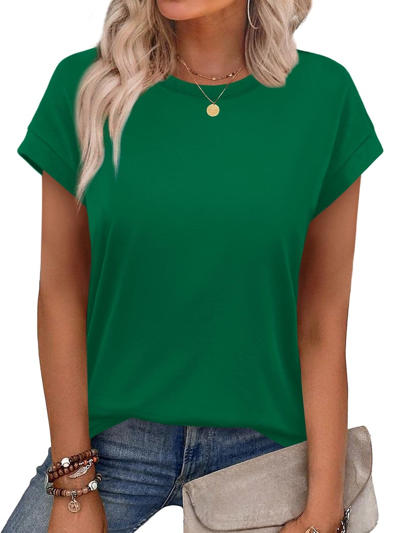 Alaroo St Patricks Day Shirt Women Summer Tops Short Sleeve Shirts Spring Clothes Crew Neck Cute Trendy Vacation Outfits Tunic Blouses Green L - Image 1