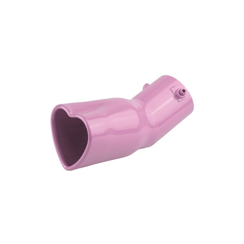 idain 25 inch Inlet Exhaust Tips Muffler TipStainless Steel Chrome HeartShaped Exhaust TipUniversal BoltOn Exhaust Muffler PinkCurved