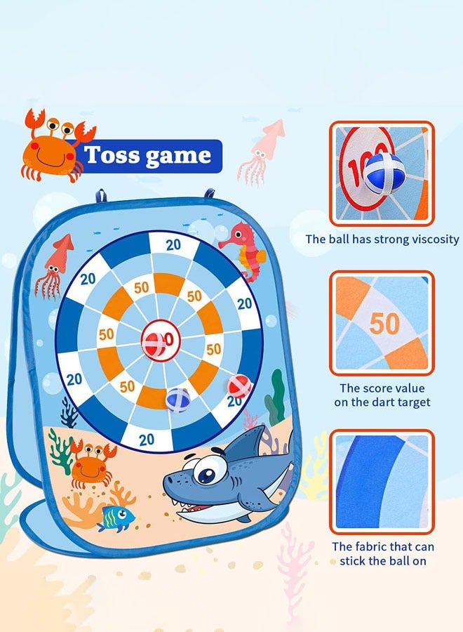 Hanayo 3-in-1 Darts Toys Bean Bag Toss Game Cornhole Toss Game Set Throwing Game Bean Bag Outdoor Games for Kids(Blue) - Image 5