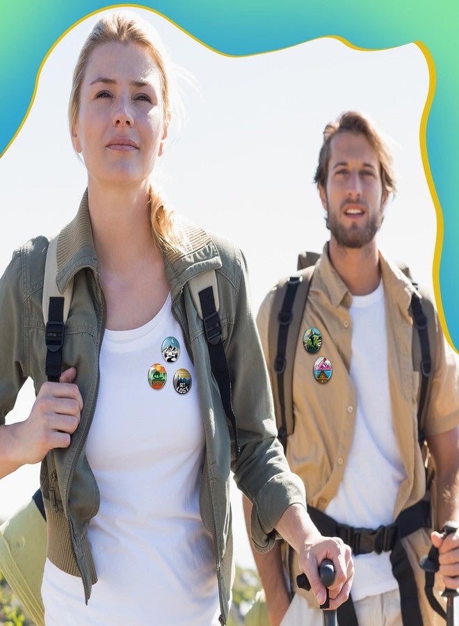 تونديامو مجموعة دبابيس تونديمو، 120 قطعة، بروش تخييم مرح للحقائب، بروش جبل عتيق، شارة صغيرة جمالية، دبابيس أزرار مستوحاة من الطبيعة لحقائب الظهر والقبعات والملابس، زينة حفلات، هدية - Image 3