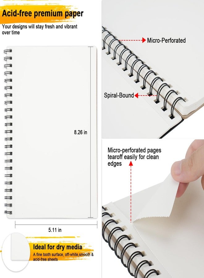 MEMX Poly Cover Sketch Book, 5.5”X8.5” 100 Pages (110gsm), Spiral Bound Artist Sketch Pad Notebook, Durable Acid Free Drawing Paper for Drawing, Writing, Painting, Sketching or Doodling, White - Image 5