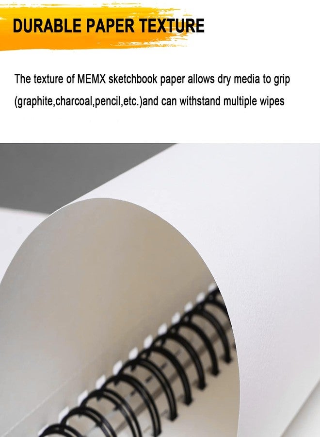 MEMX Poly Cover Sketch Book, 5.5”X8.5” 100 Pages (110gsm), Spiral Bound Artist Sketch Pad Notebook, Durable Acid Free Drawing Paper for Drawing, Writing, Painting, Sketching or Doodling, White - Image 4