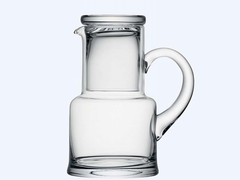 LSA clear glass carafe and tumbler set made in Poland. Stylish 730ml bedside water pitcher with 190ml cup for modern homes. - Image 4