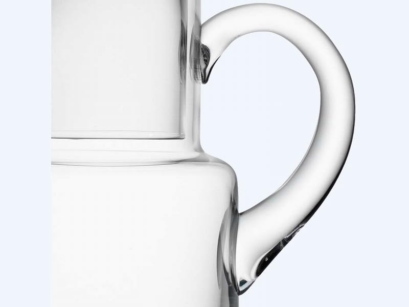 LSA clear glass carafe and tumbler set made in Poland. Stylish 730ml bedside water pitcher with 190ml cup for modern homes. - Image 2