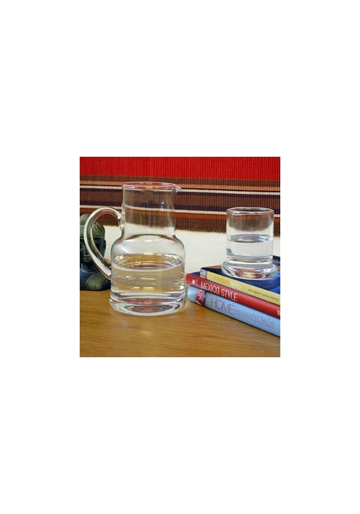 LSA clear glass carafe and tumbler set made in Poland. Stylish 730ml bedside water pitcher with 190ml cup for modern homes. - Image 5