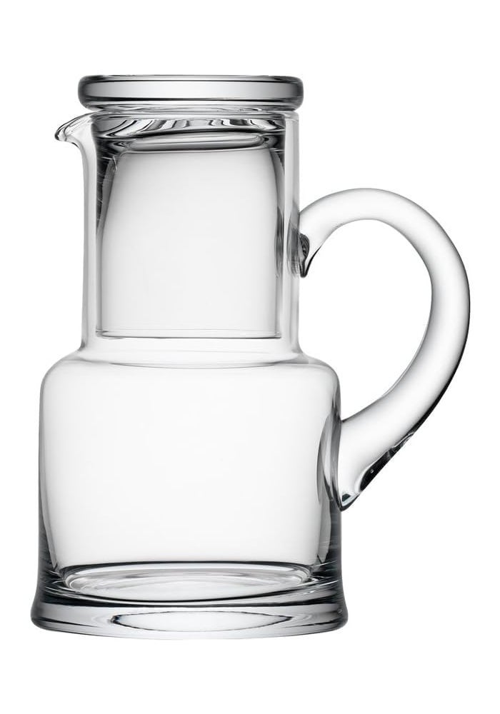 LSA clear glass carafe and tumbler set made in Poland. Stylish 730ml bedside water pitcher with 190ml cup for modern homes. - Image 1