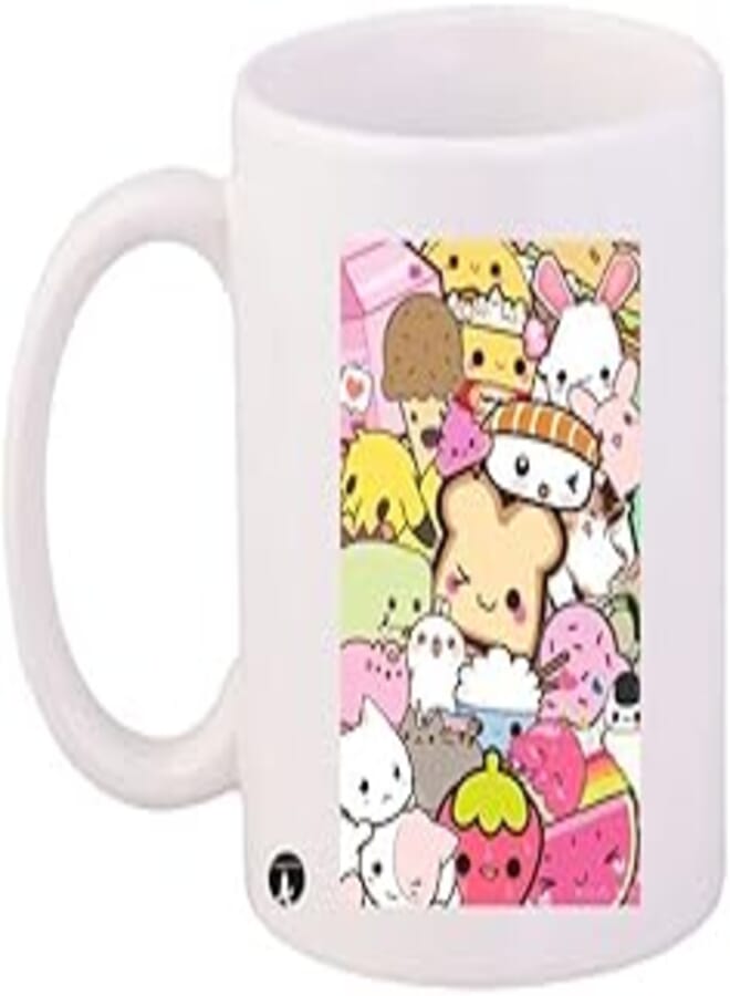 RYN PRINTED Coffee Mug White Pink Yellow Standard Size