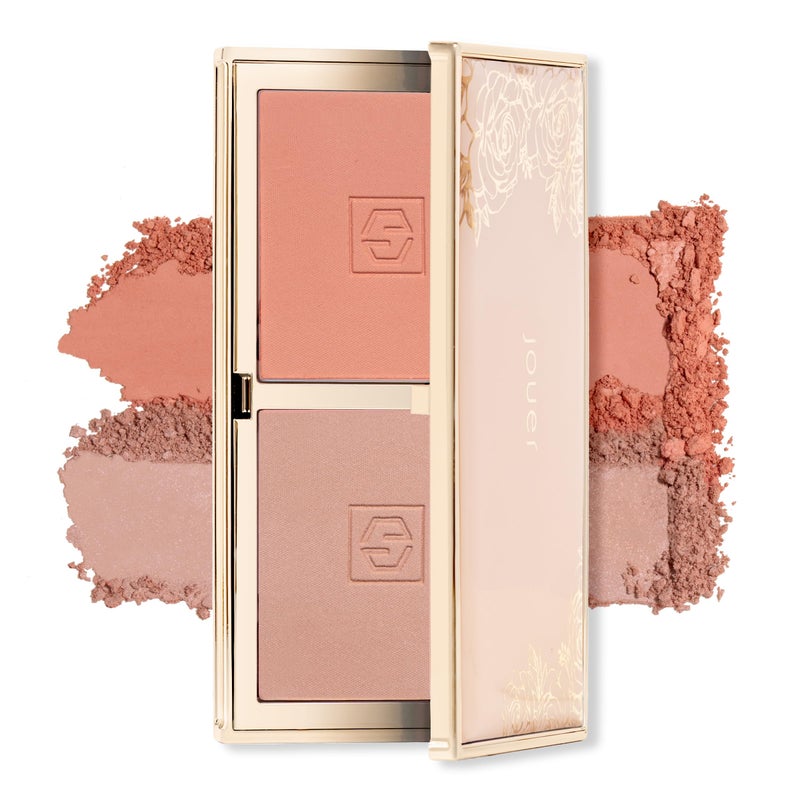 Jouer Blush Bouquet Duo 2 Shade Blush Palette High Pigment Powder Natural Flush Beauty Cosmetics Vitamin E TalcFree Paraben Gluten  Cruelty Free