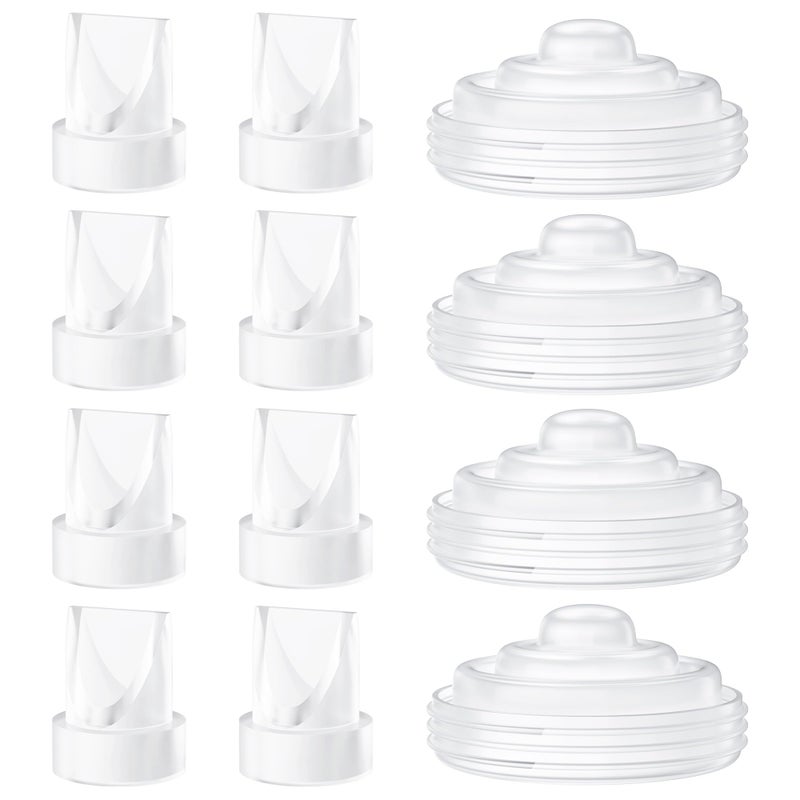 TOVVILD 12 Pack Pump Parts, 8PCS Duckbill Valves 4PCS Silicone Diaphragm Compatible with Momcozy M5, Replace Mom Cozy M5 Replacement Parts - Image 1
