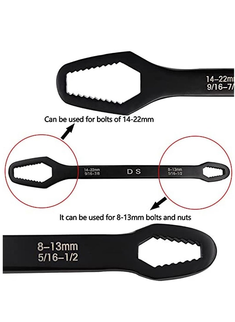 Y&D - Universal Double Sided Wrench, Adjustable Spanner, Multifunctional Wrench for DIY Machine & Auto Maintenance, Open End 8-22 mm - Image 1