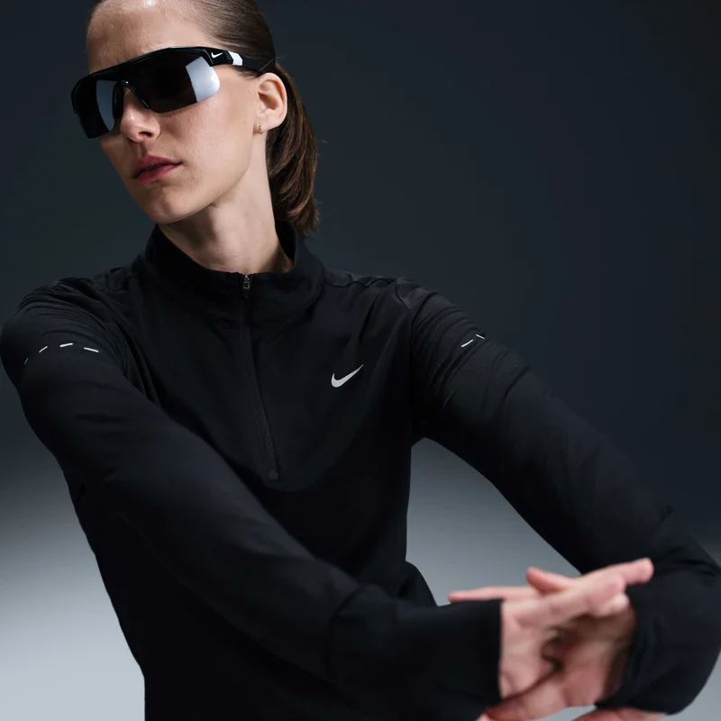 Nike Black Women's Swift Dri-FIT UV 1/4-Zip Running Top for Women | Best Price UAE