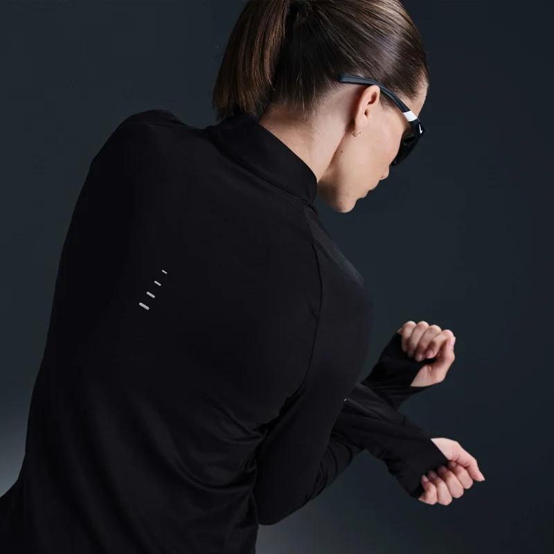 Nike Black Women's Swift Dri-FIT UV 1/4-Zip Running Top for Women | Best Price UAE