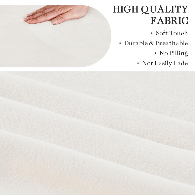 NICEEC Spandex Stretch 4 Pieces Sofa Covers Water Repellent Couch Covers for 3 Cushion Couch Sofa Pet Friendly Soft Sofa Slipcovers for Living Room Easy Fit Furniture Protector Washable(White) - Image 4