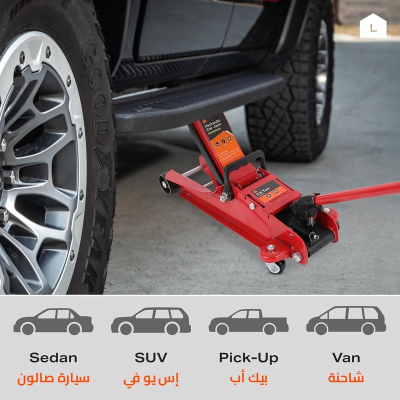 Lawazim Heavy Duty Hydraulic Car Jack -2.5T- Durable High-Lift Automotive Jack with 85mm-385mm Lifting Range and Smooth Operation - Perfect for Garage Maintenance, Tire Changes, and Vehicle Repairs - Image 5