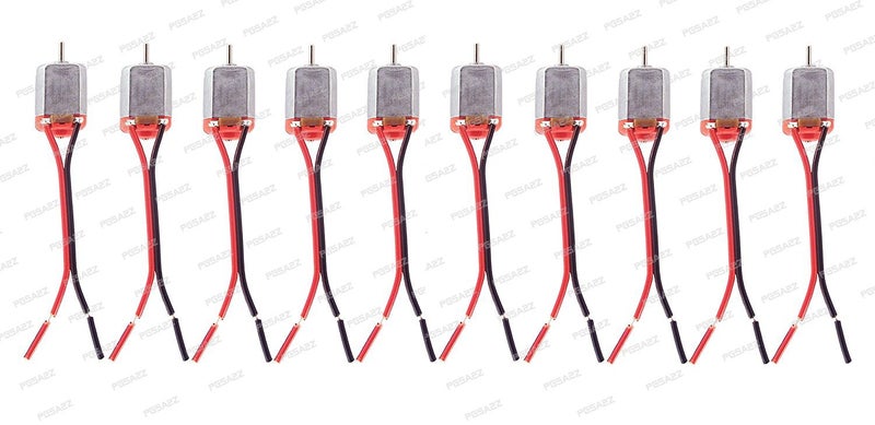 pgsa2z™ 10 pcs new 6v-9v standard dc motor toy motor dc 6v- 9v high speed with wire-Brown - Image 2