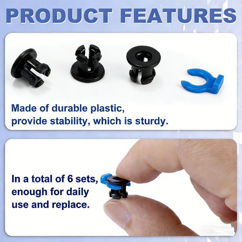 6 Sets Bowden Tube Connectors Plastic Bowden Chucks and Clamp Kits with Clamp Jaws and Clamp Buckles for 3D Printer Accessories Black Blue - Image 4