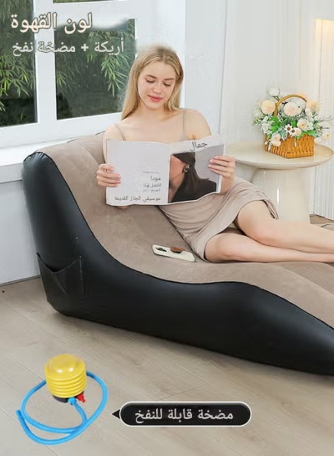 أريكة قابلة للنفخ في الهواء الطلق شخص كسول محمول التخييم الشعبي شخص واحد recliner الأريكة الهوائية - Image 4