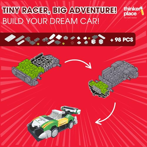 ThinkerPlace 8-in-1 Super Racing Car Flash Star (99 Pieces) | Learn About Speed | Building Block Set for Kids Age 6+ | STEM Educational Toy | Build, Collect & Create Robot | Science & Learning Toy - Image 2