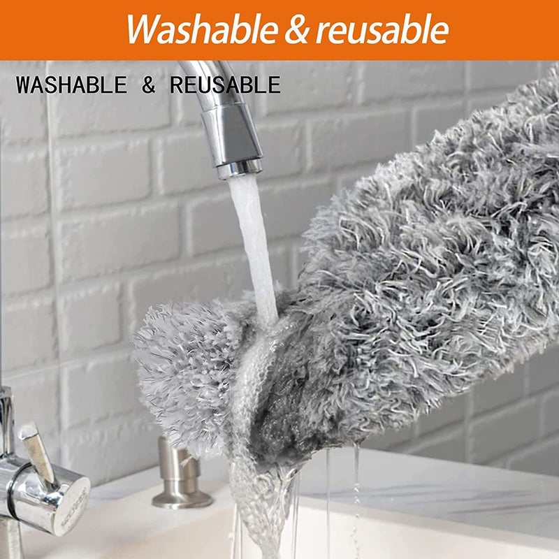 HUBTURE Foldable Microfiber Fan Cleaning Duster Steel Body Flexible Fan mop for Quick and Easy Cleaning of Home Kitchen Car Ceiling Fan Cleaning Brush with Long Rod Fan Cleaner - Image 3