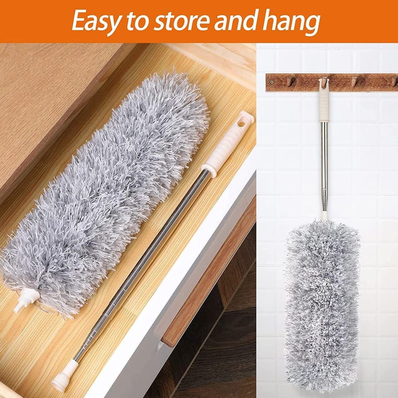 HUBTURE Foldable Microfiber Fan Cleaning Duster Steel Body Flexible Fan mop for Quick and Easy Cleaning of Home Kitchen Car Ceiling Fan Cleaning Brush with Long Rod Fan Cleaner - Image 4