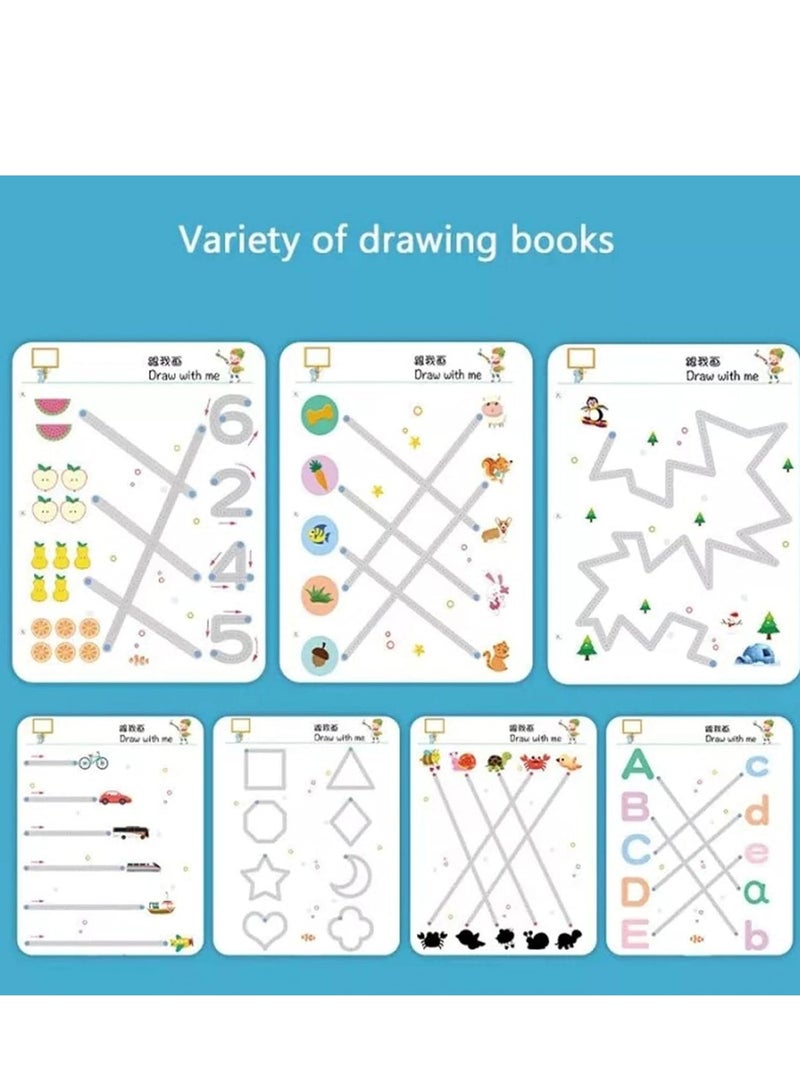 Zikra Magical Tracing Copybook, Magic Practice Workbook for Kids, Handwriting Practice Workbook with Pen and Eraser, Reusable Writing Practice Book for Preschool 64 Pages - Image 2