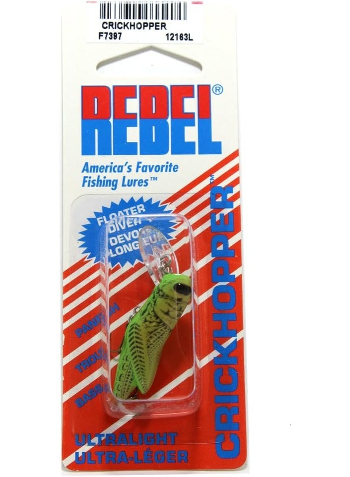 Rebel Rebel Lures Crickhopper Cricket/Grasshopper Crankbait Fishing Lure, 1 1/2 Inch, 1/4 Ounce - Image 2