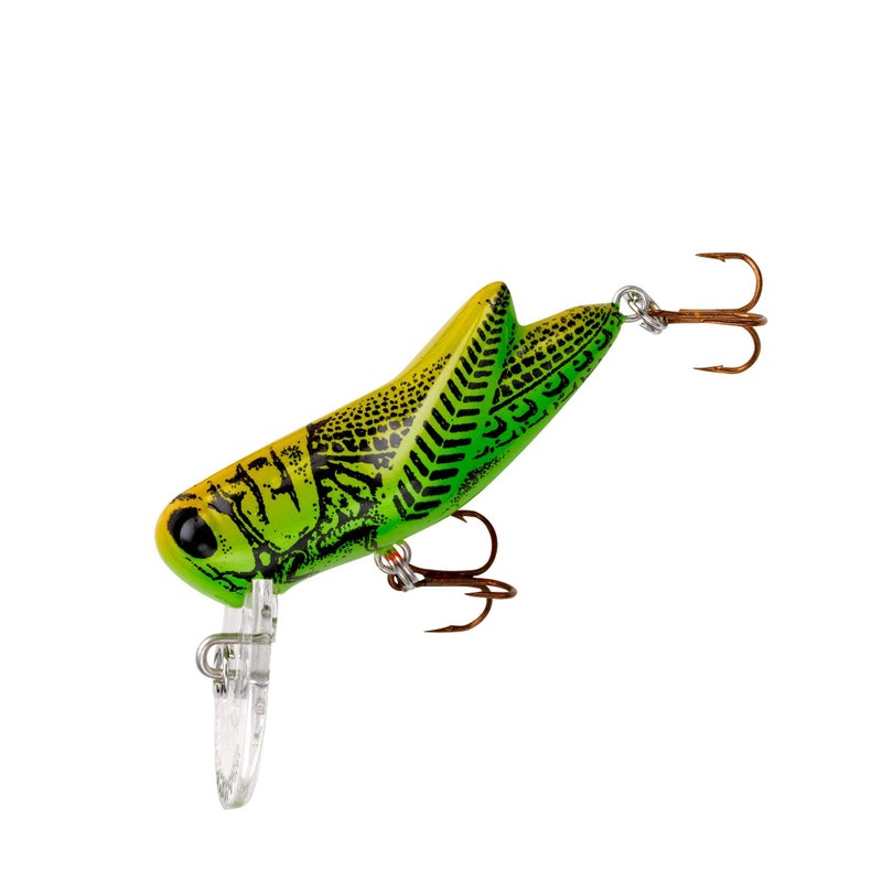 Rebel Lures Crickhopper Cricket / Grasshopper Crankbait Fishing Lure, 1 1/2 Inch, 1/4 Ounce, Green Grasshopper, Crickhopper (3/32 oz) - Image 1