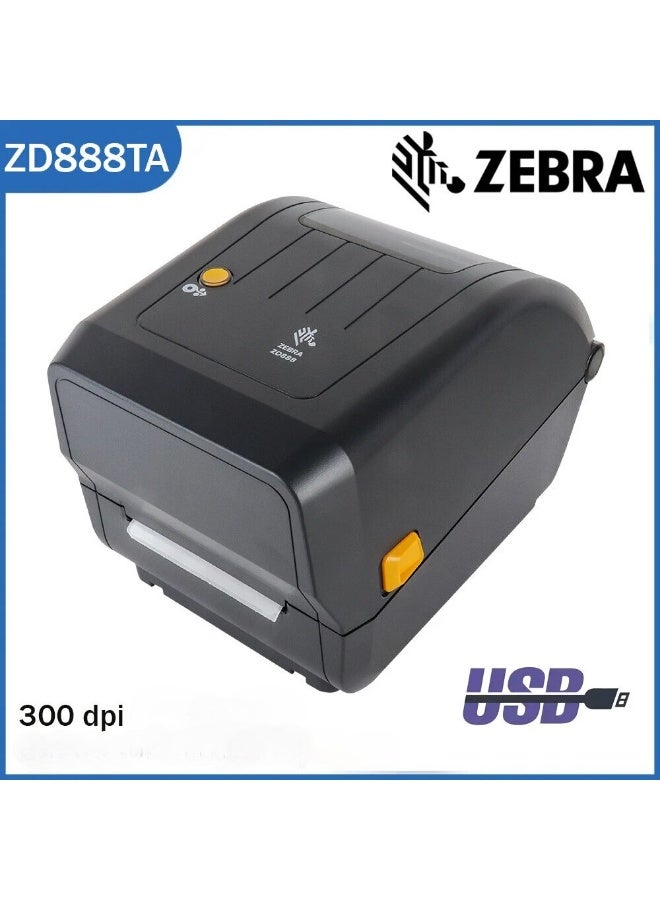 زيبرا طابعة ملصقات حرارية أصلية من زيبرا طراز ZD888TA، تعمل بتقنية طباعة الباركود المباشر/النقل. بديل لطابعة ZD220T. - Image 4